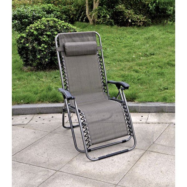 Сиво метално градинско кресло Luna – Garden Pleasure-image-1