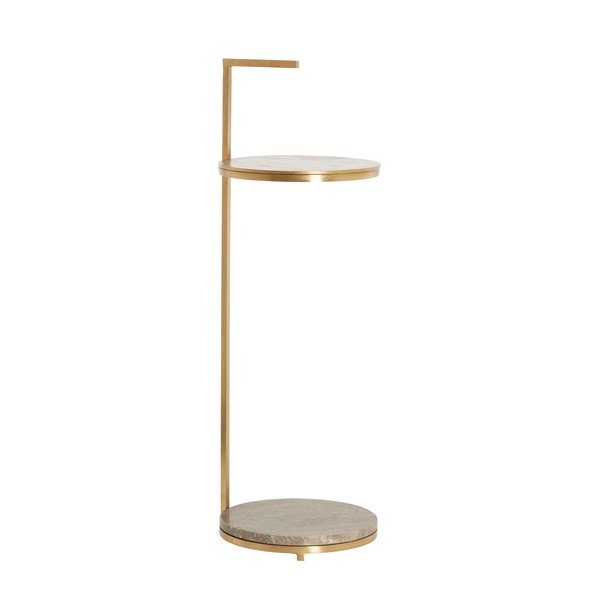 Кръгла странична масичка с мраморна плоча ø 26 cm Leda – Light & Living-image-1