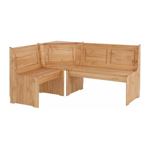Ъглова пейка и маса за хранене от масивна борова дървесина Samantha - Støraa-image-2