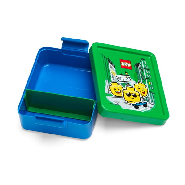 Синя кутия за закуски със зелен капак Iconic - LEGO®