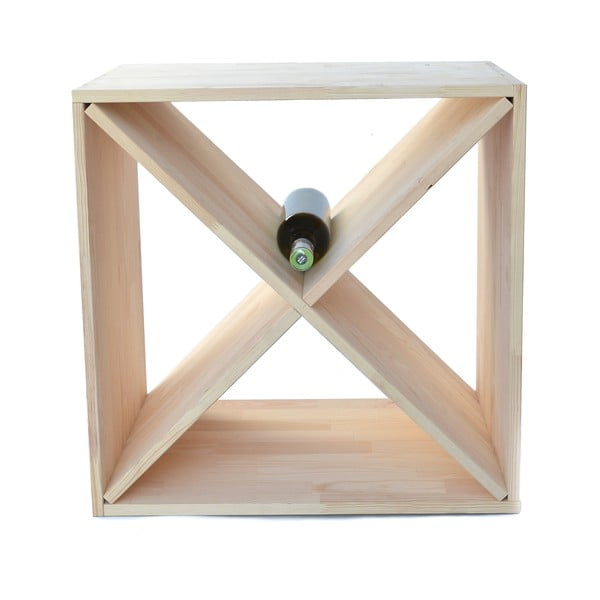 Стелаж за вино от масивен бор за 24 броя бутилки в естествен цвят – Bonami Essentials-image-2