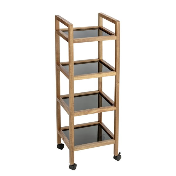 Рафт за баня от масивна акация в черен и естествен цвят 35x101,5 cm Fondi – Wenko