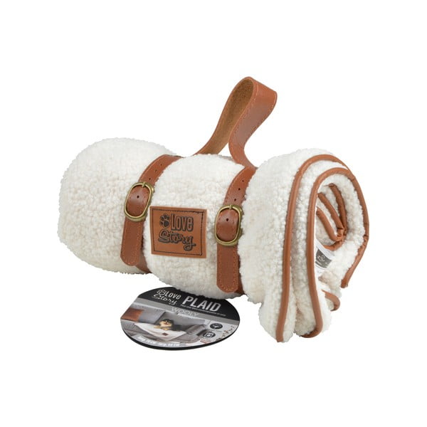 Кремаво одеяло за куче 50x70 cm – Love Story-image-3