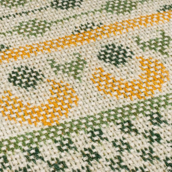 Зелен килим със смес от юта 200x290 cm Mara Jute Border – Flair Rugs-image-3