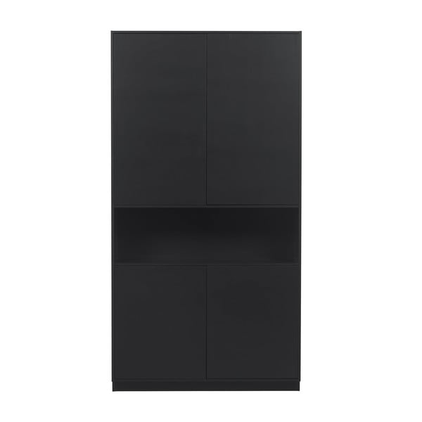 Черен модулен шкаф от борова дървесина 110x210 cm Finca - WOOOD
