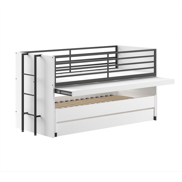 Бяло двуетажно разтегателно детско легло с включена подматрачна рамка 90x200 cm Sam – Vipack