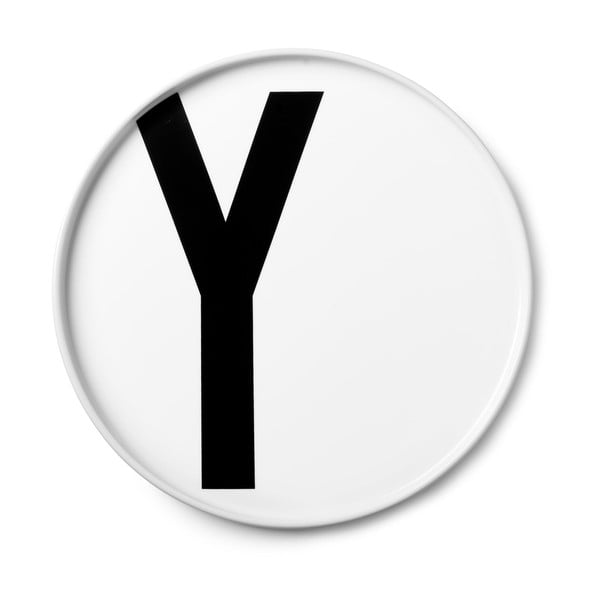 Бяла порцеланова десертна чиния Y, ø 21,5 cm A-Z - Design Letters