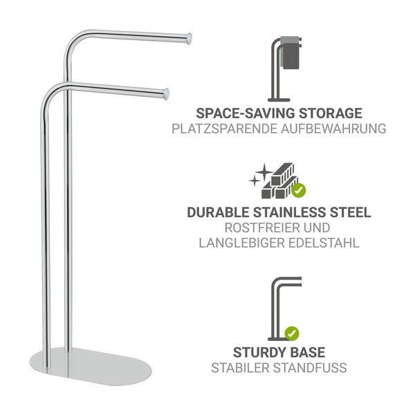 Стойка за кърпи от неръждаема стомана в блестящо сребрист цвят Levante – Wenko-image-2