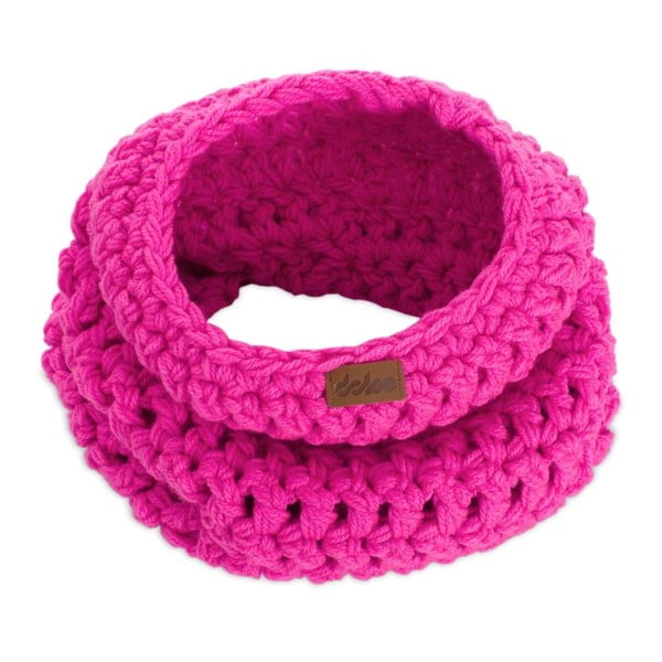 Розов ръчно плетен кръгов шал Ava - DOKE