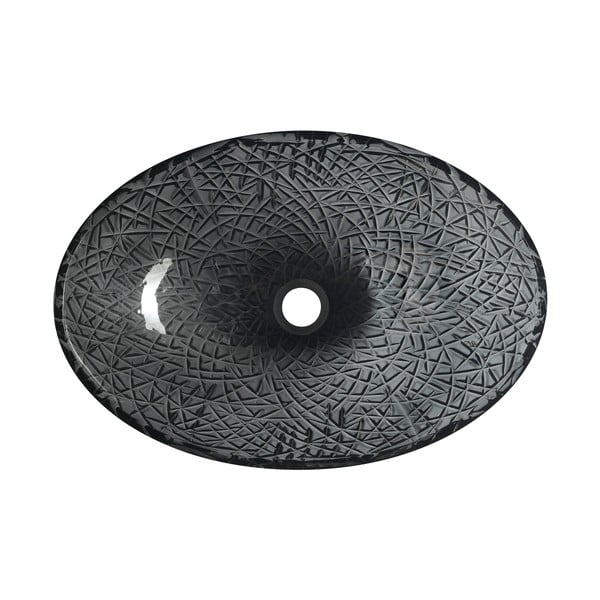 Черна стъклена мивка 50x36 cm Purus – Sapho-image-2