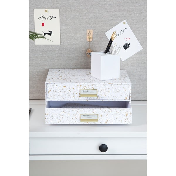 Кутия за чекмеджета с 2 отделения в златисто и бяло Birger - Bigso Box of Sweden-image-1