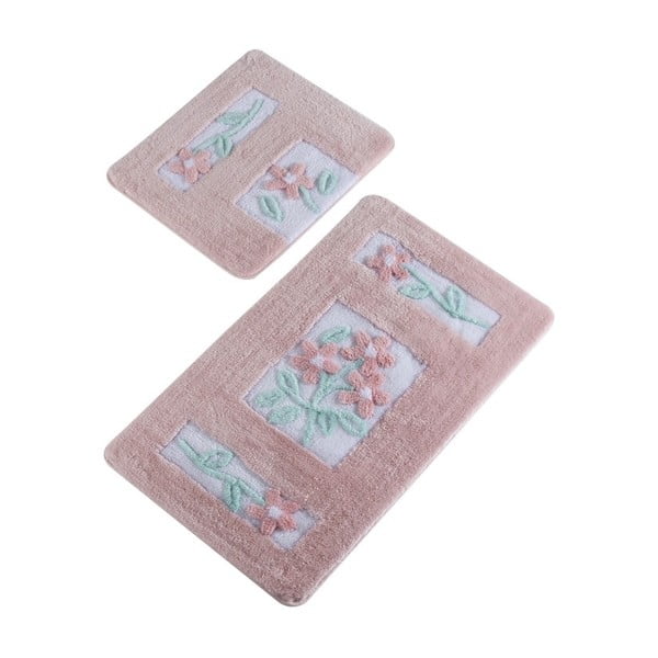 Комплект от 2 розови килимчета за баня Linda Pink - Confetti Bathmats