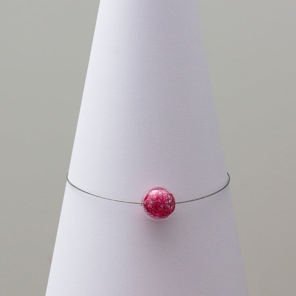Skleněný náhrdelník ko-ra-le Wired, růžový