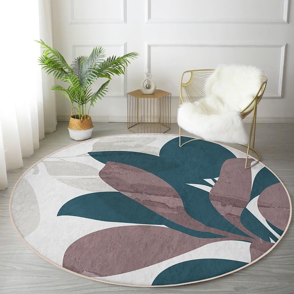 Кръгъл килим подходящ за пране и за прахосмукачки роботи ø 120 cm Comfort – Mila Home-image-2