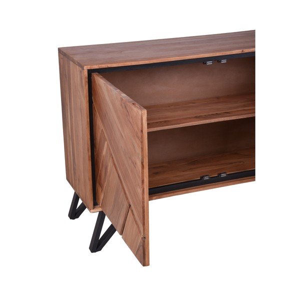 Скрин от масивна акация в естествен цвят 150x76x40 cm Ambala – Interia Home & Living-image-4