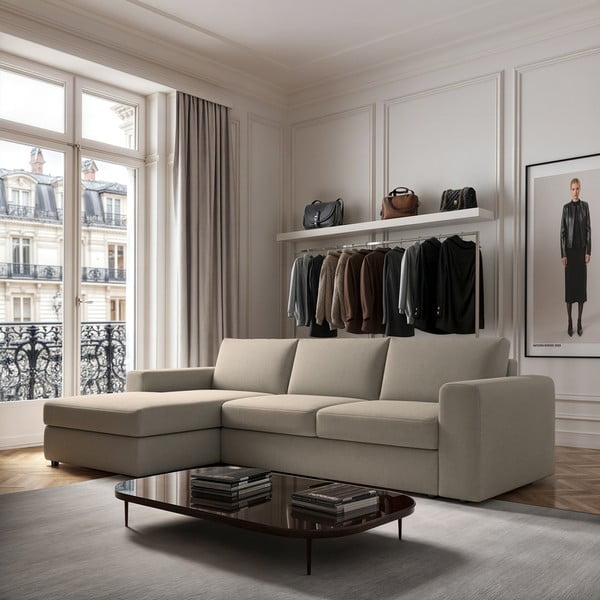 Бежов ъглов диван (ляв ъгъл) Baga – Rodier-image-1