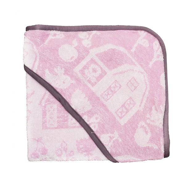 Růžovo-fialová osuška s kapucí Sebra Farm Girl Hooded Towel