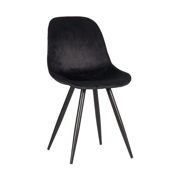 Черни кадифени трапезни столове в комплект от 2 броя Capri - LABEL51