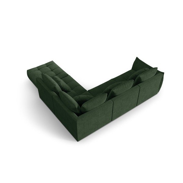 Тъмнозелен ъглов диван (десен ъгъл/L форма) Bloom – Micadoni Home-image-3