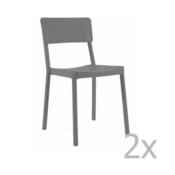 Комплект от 2 тъмно сиви градински стола Lisboa - Resol