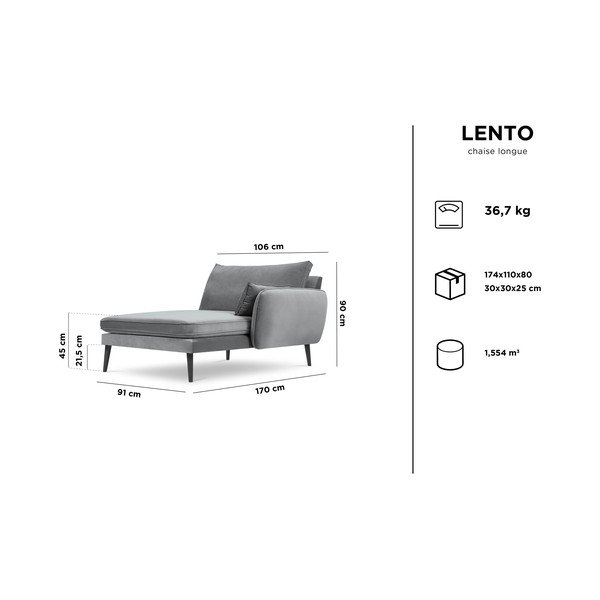 Жълт кадифен стол за отдих с черни крака, десен ъгъл Lento - Kooko Home-image-4