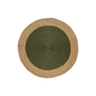 Зелен-естествен цвят кръгъл килим ø 90 cm Mahon - Universal