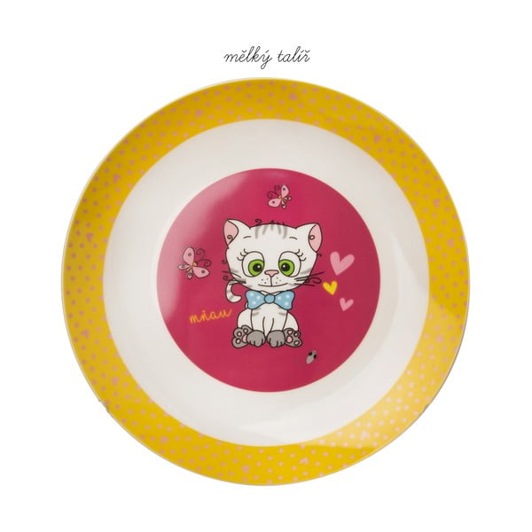 Детски порцеланов комплект за хранене от 3 части Котенца - Orion-image-4