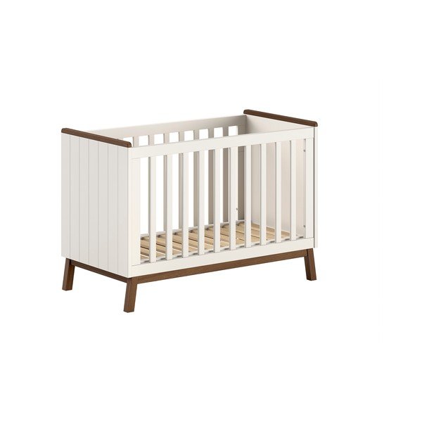 Бежово детско креватче 60x120 cm от масивен бор с регулируема височина Sezane – Vipack