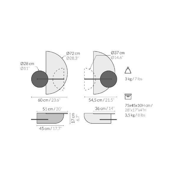 Тъмнокафяв модулен рафт от три части Alba M - Woodendot-image-2