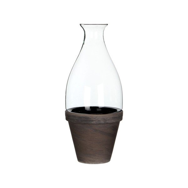 Оранжерия с керамична саксия Градина, височина 32 cm - Ego Dekor