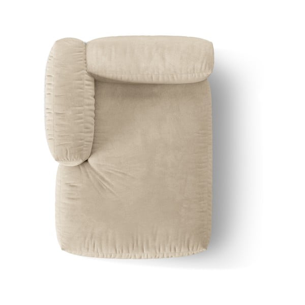 Бежов кадифен модул за диван (ляв ъгъл) Martina – Micadoni -image-3