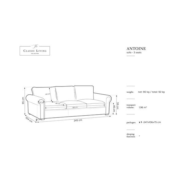 Tyrkysová pohovka Windsor & Co Sofas Hermes, 245 cm-image-1