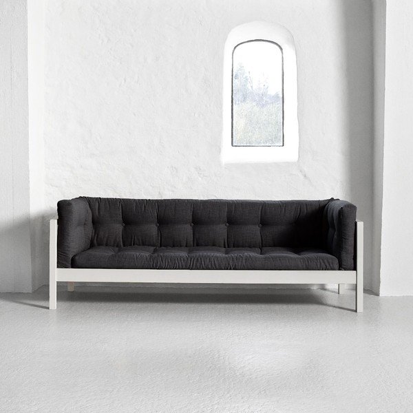 Pohovka pro tři Karup Fusion White/Linoso Dark Gray-image-1