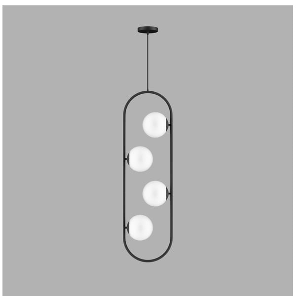 Черно висящо осветително тяло със стъклен абажур Club – Squid Lighting-image-1