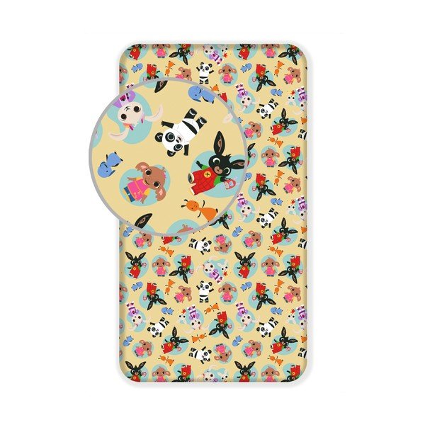 Жълт бебешки памучен чаршаф, 90 x 200 cm - Jerry Fabrics