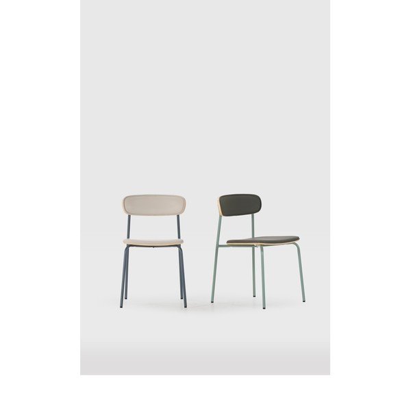 Тъмнозелени тапицирани трапезни столове в комплект за подреждане 2 бр. Saula – Marckeric-image-1