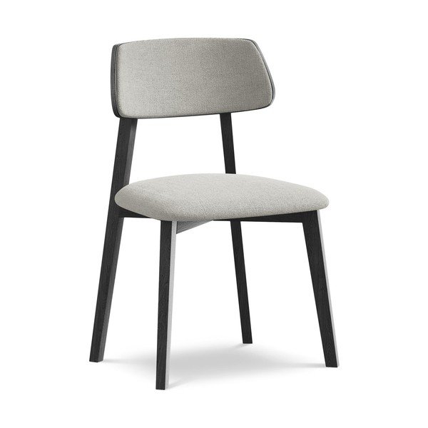 Светлосив трапезен стол от масивна дървесина Niu – Makamii