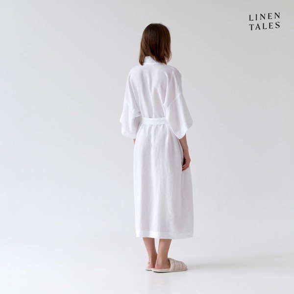 Бял ленен халат размер S/M Summer - Linen Tales-image-1