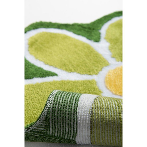 Зелен килим за баня ø 90 cm Flower – Foutastic-image-1