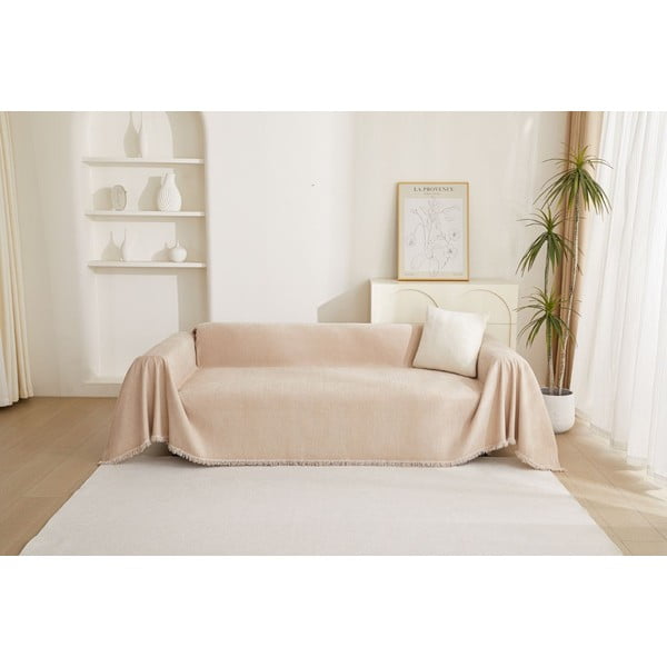 Бежово двуместно покривало за диван Talo – Filumi-image-2