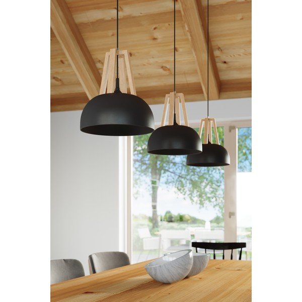 Висящо осветително тяло в черно и бежово Olla - Sollux-image-1