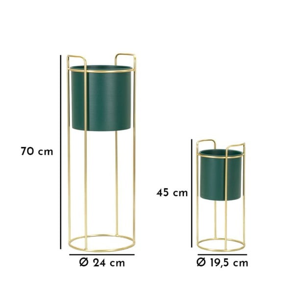 Метални покрития за кашпи в комплект от 2 бр. ø 24 cm Grent Slim – Mauro Ferretti-image-3