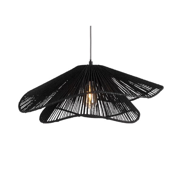 Черна висяща лампа с хартиен абажур ø 60 cm Sombra - Leitmotiv