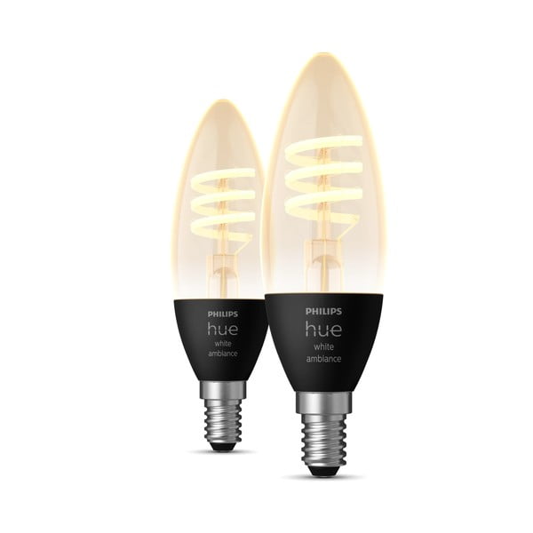 Комплект крушки с нажежаеми жички 2 бр. E14, 5 W White ambiance – Philips Hue-image-1
