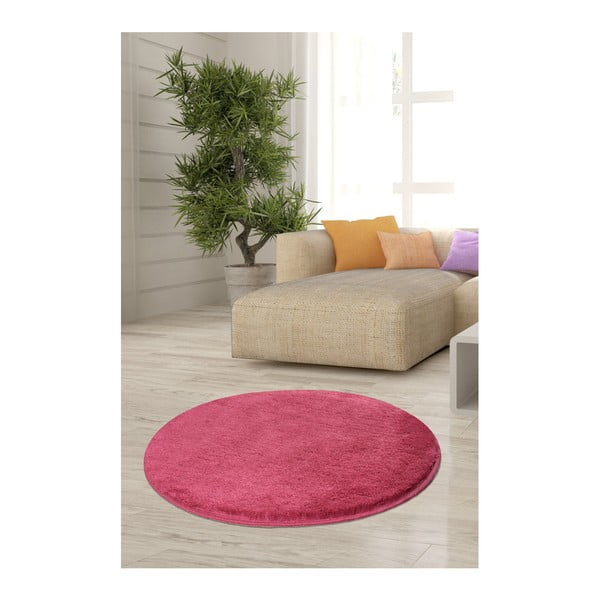 Розов килим Милано, ⌀ 90 cm - Unknown