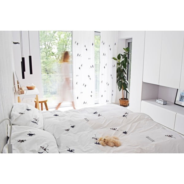 Бяла детска завеса от памучен сатен 110x250 cm Ice Hockey – Butter Kings-image-1