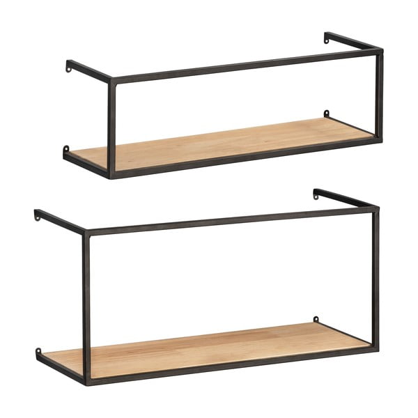 Комплект от 2 рафта от бор с черна метална конструкция Части, дължина 55 cm Geo - Wenko-image-2