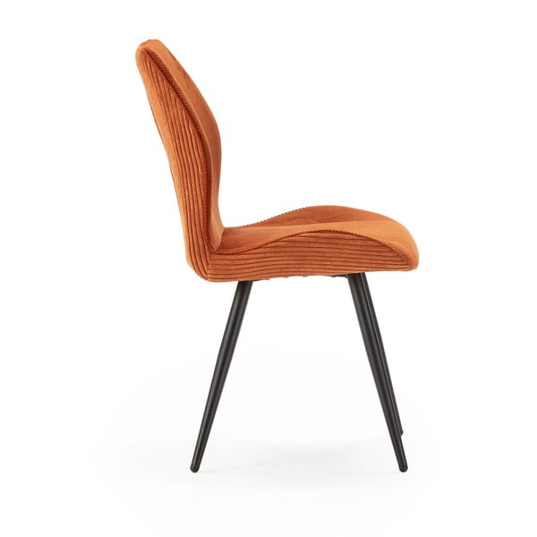Оранжеви велурени трапезни столове в комплект 2 бр. Adaya – Marckeric-image-3