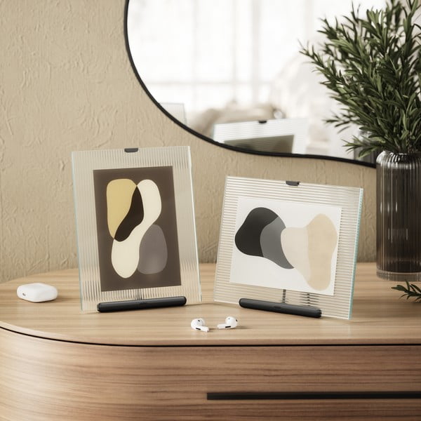 Черна стъклена стояща рамка 19x23 cm Flute – Umbra-image-1