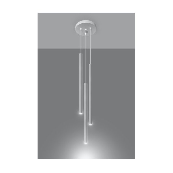 Бяло метално висящо осветително тяло ø 20 cm Fideus – Sollux-image-1